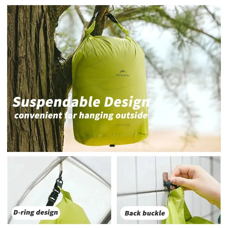 Naturehike Rolled Storage Bag Outdoor Ultralight Waterproof Dry Bag 2/4/8L Portable Organizer Camping Dispenser Storage Bag