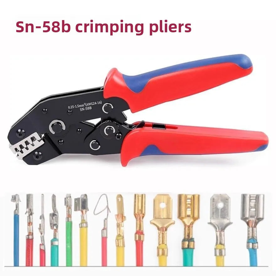 Ratcheting Crimping Tool Set SN 58B for Dupont JST MOLEX Open Barrel Terminals Wire Crimper Pins Connector Pliers Tools