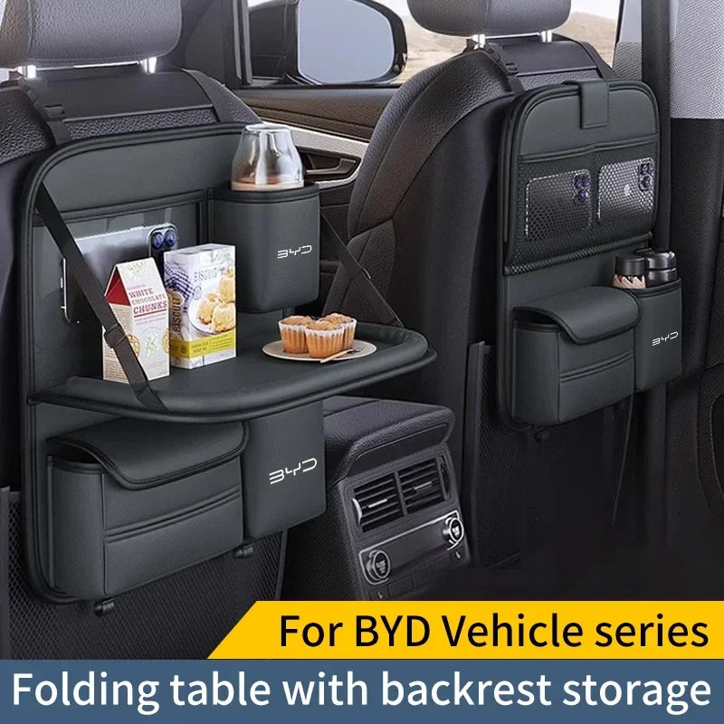 For BYD Seagyll V2l Dolphin mini Atto3 Dmi Car Seat Back Storage Small Table Board Car Storage Bag Storage Bag Tissue Box
