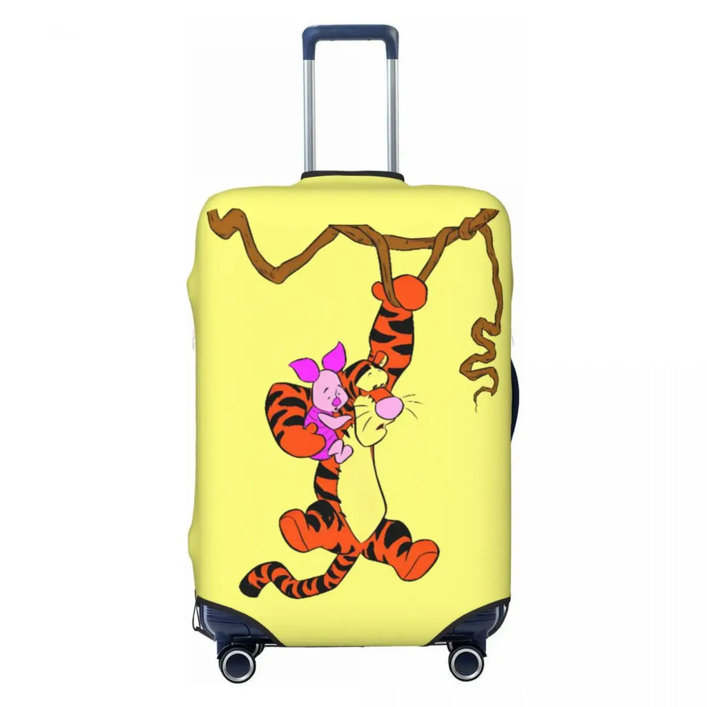 Custom My Friends Cartoon T-Tigger Pooh Luggage Cover Elastic Cartoon Travel Suitcase Protective Covers Suit For 18-32 inch
