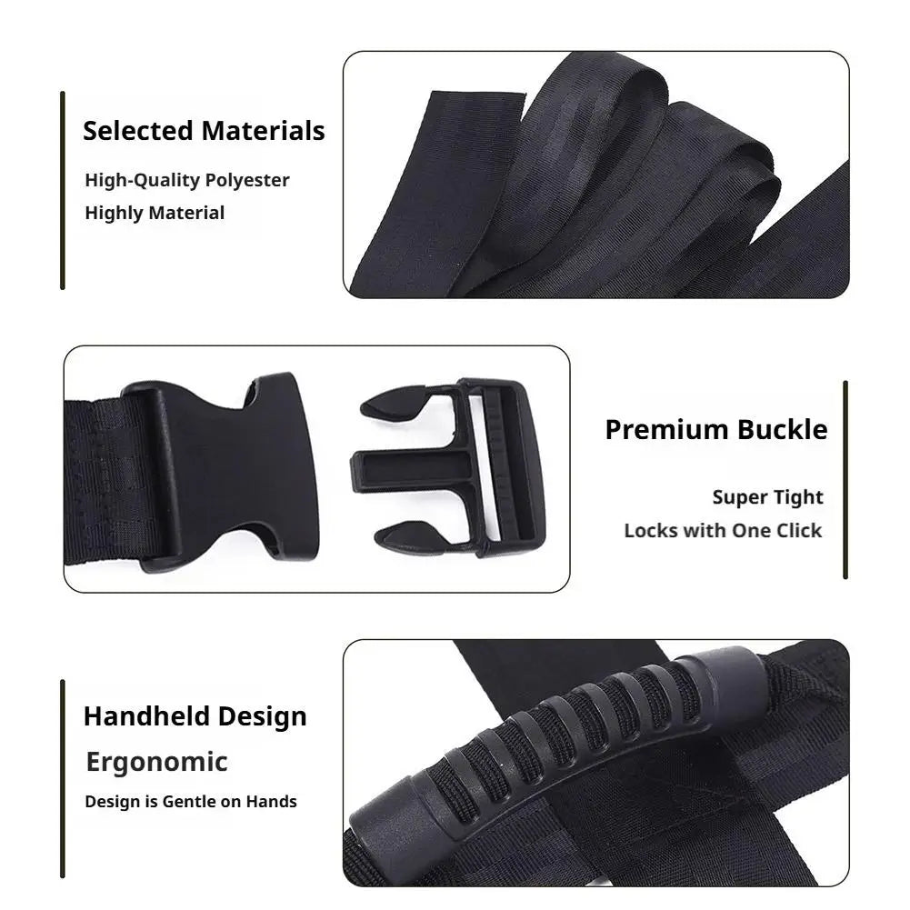 Heavy Duty Moving Strap With Ergonomic Handle Adjustable Nylon Carrying Belt For Boxes Luggage Storage Packing Solution 195cm