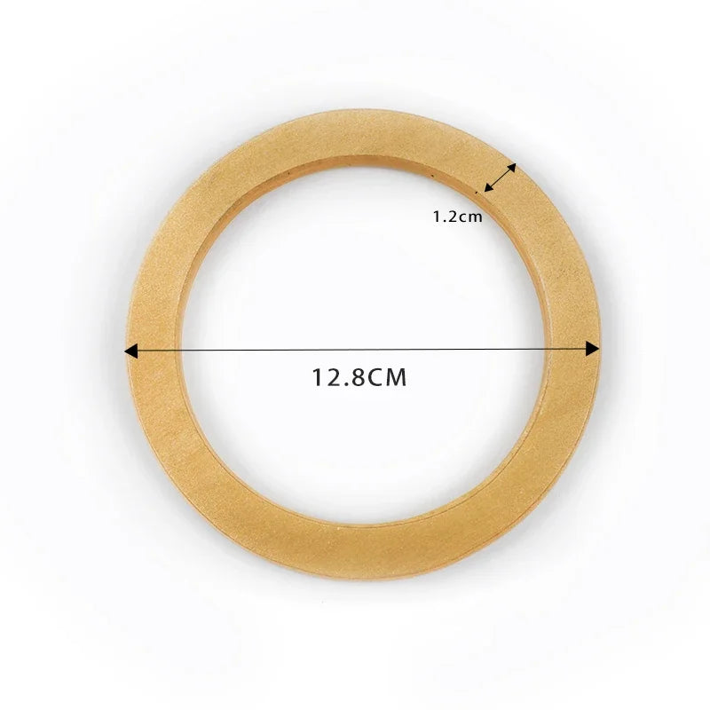 2Pcs Deepeel Natural Wooden Bag Handle Purse HandBags O Ring Handles Purses Round Frame DIY Bags Bracket Replacement Accessories