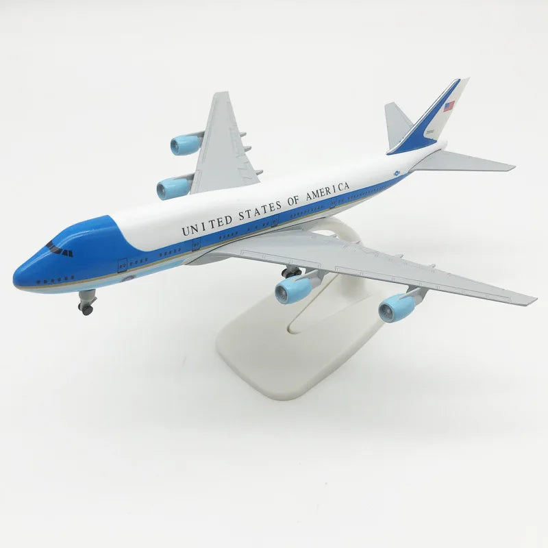 16cm/20cm Model Air Force One B747 Diecast Alloy Airplane Airlines Airways Aircraft  With Stand Landing Geer Collection Display
