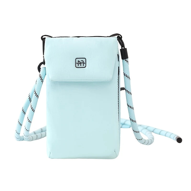 Crossbody Phone Bag Nylon Vertical Shoulder Pouch with Zipper Pocket Passport Wallet Travel Daily Storage Purse for Small Items