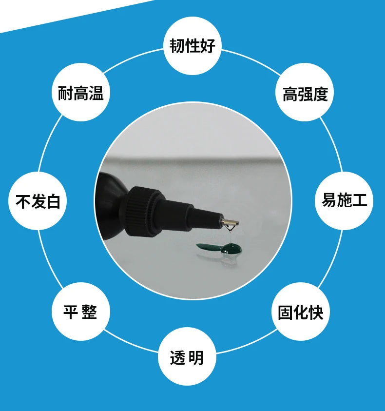 10ml 50ml 250ml 1000ml 313 UV Glue with Lamp Curing Adhesive for Plastic Glass Metal Silicone Rubber ABS Ink Layer
