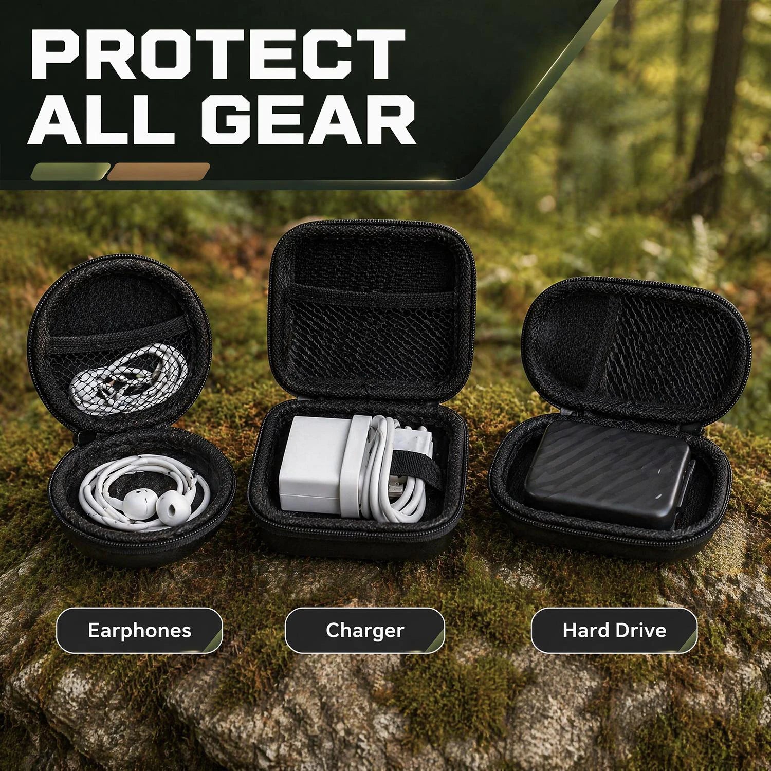 Mini Earbud Carrying Case Holder EVA Headphone Storage Bag with Zipper Earphone Headset Pouch Hard Disk Data Cable Organizers