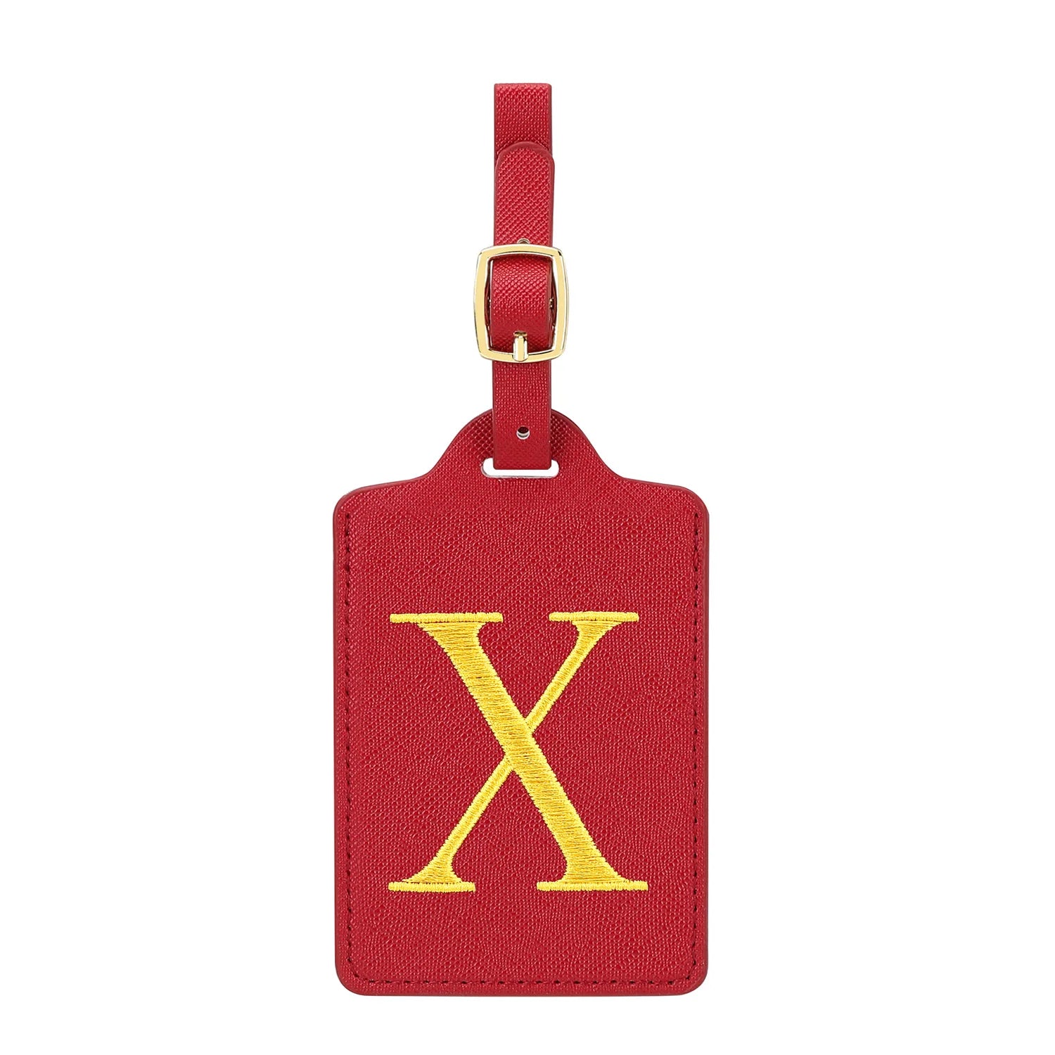 MIYIN 26 letters Luggage Tags for Suitcases PU Leather Privacy Protection Bag Tags Travel Accessories Essential, Energetic Red
