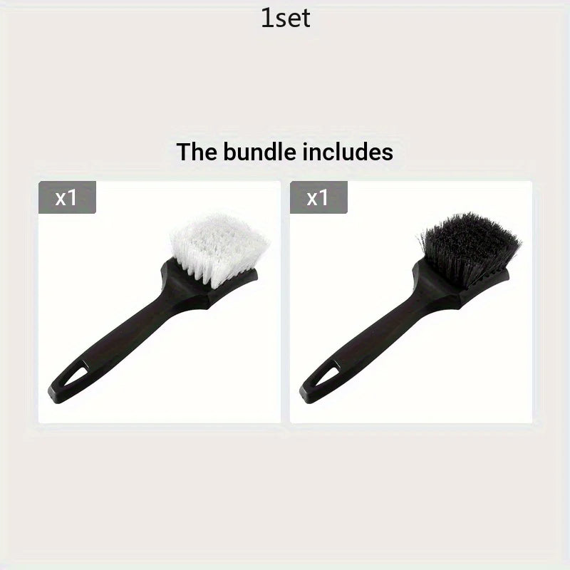 Car Tire Rim Brush Wheel Hub Cleaning Brushes Car Wheels Detailing Cleaning Accessories Black White Tire Car Washing Tool