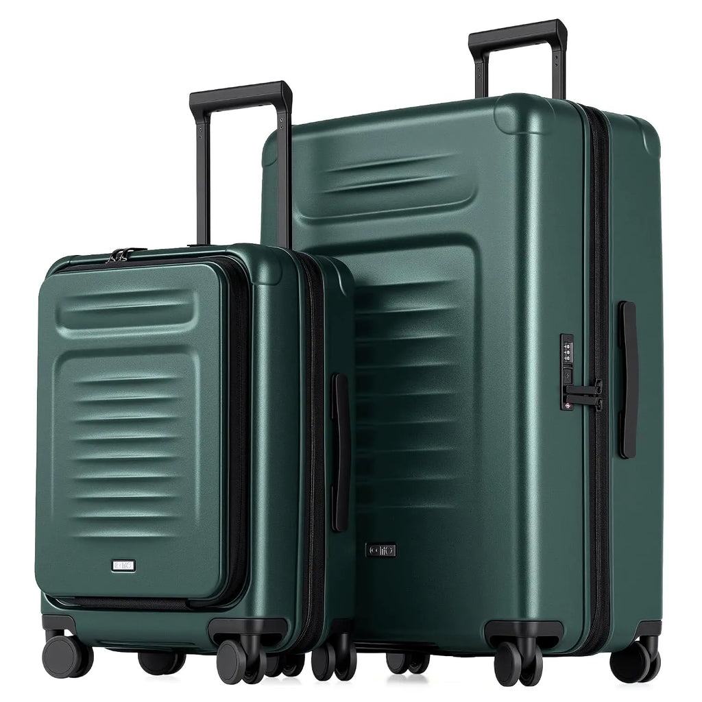 2 Piece Expandable Hardside Luggage Set Carry On & Large Checked Suitcase Spinner Wheels Travel Bags, Customized