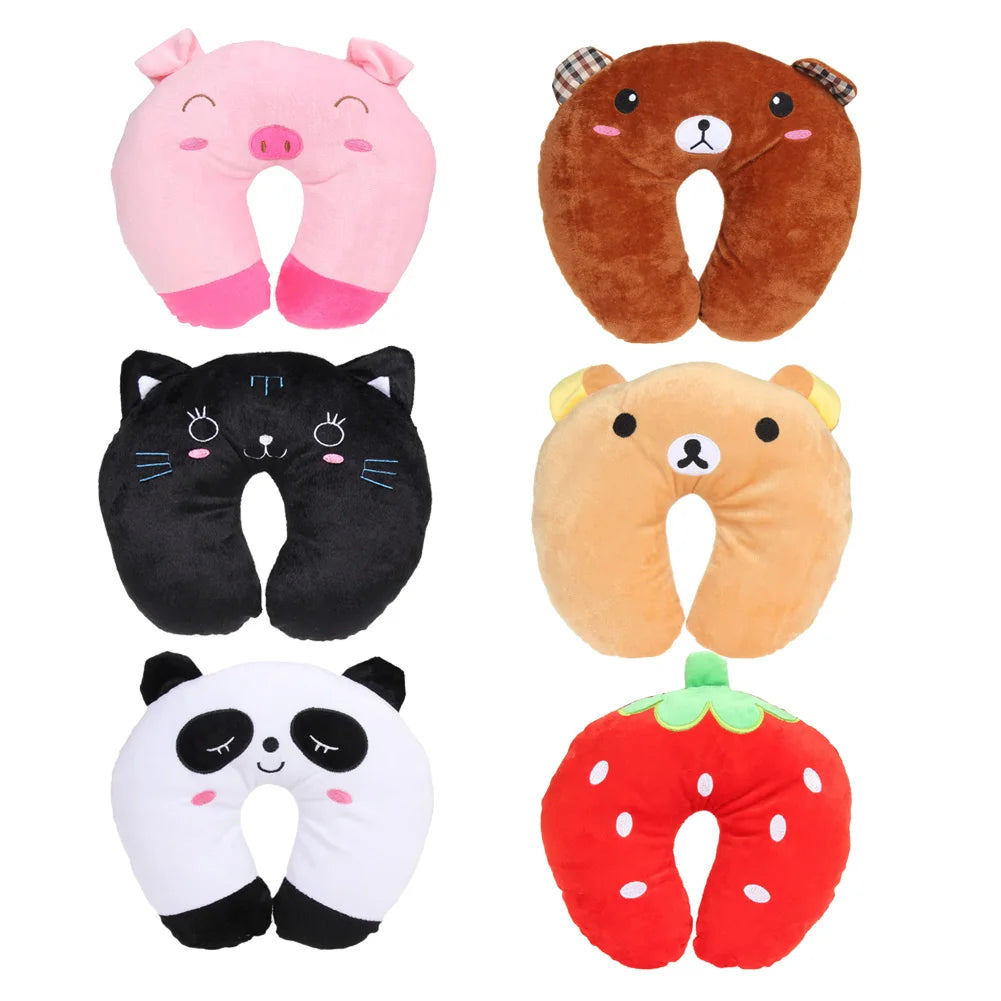 Multi-Color Cartoon U Shaped Travel Pillow Neck Support Head Rest Cushion