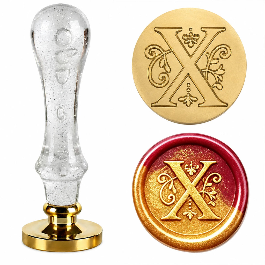 26 Letter Wax Seal Stamp,25mm Brass Head with White Bubble Handle Wax Stamp for Wedding Invitations,Birthday Cards,Envelopes