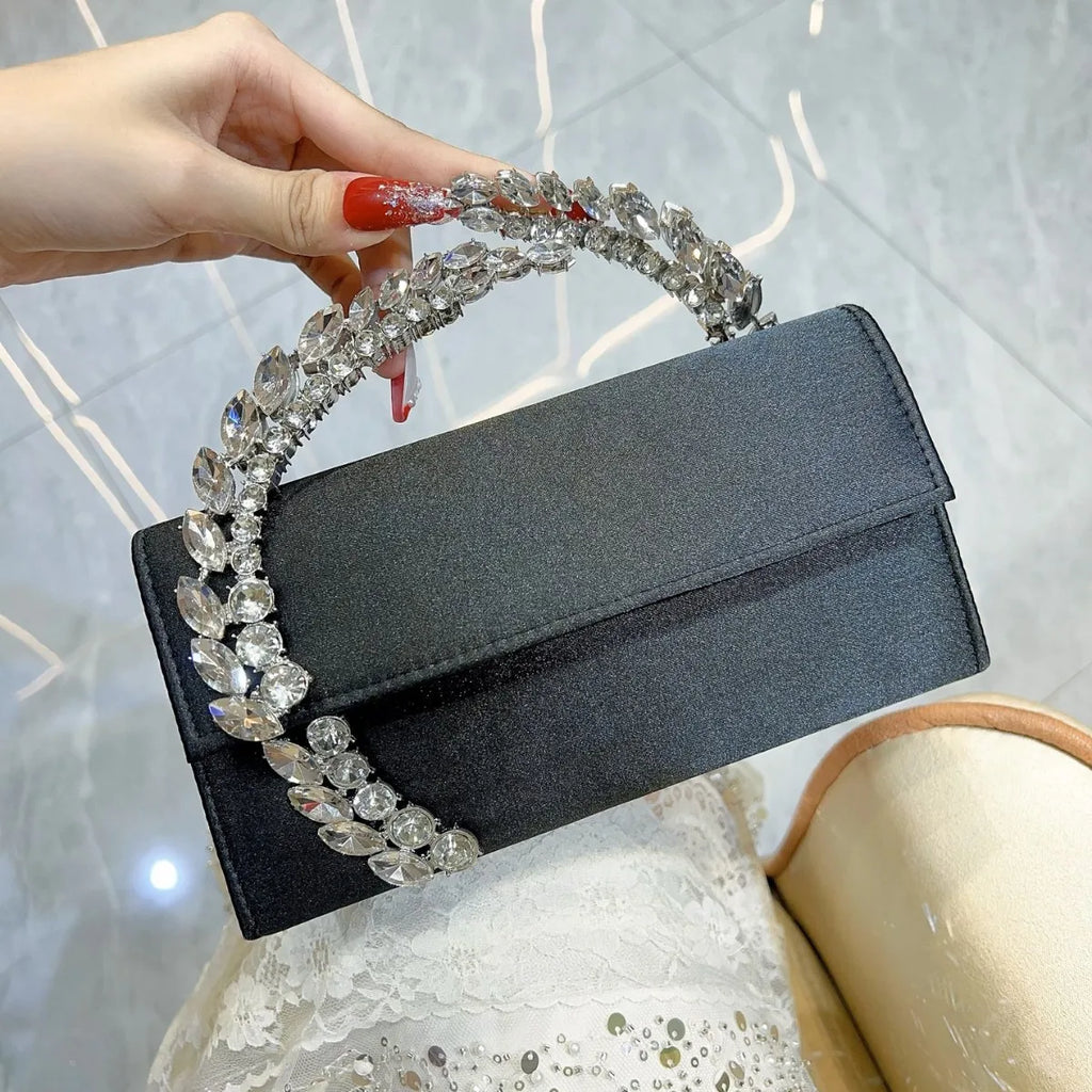 wholesale new party dinner bag luxury flash diamond satin sequin handbag diamond-encrusted women's messenger high-end design bag