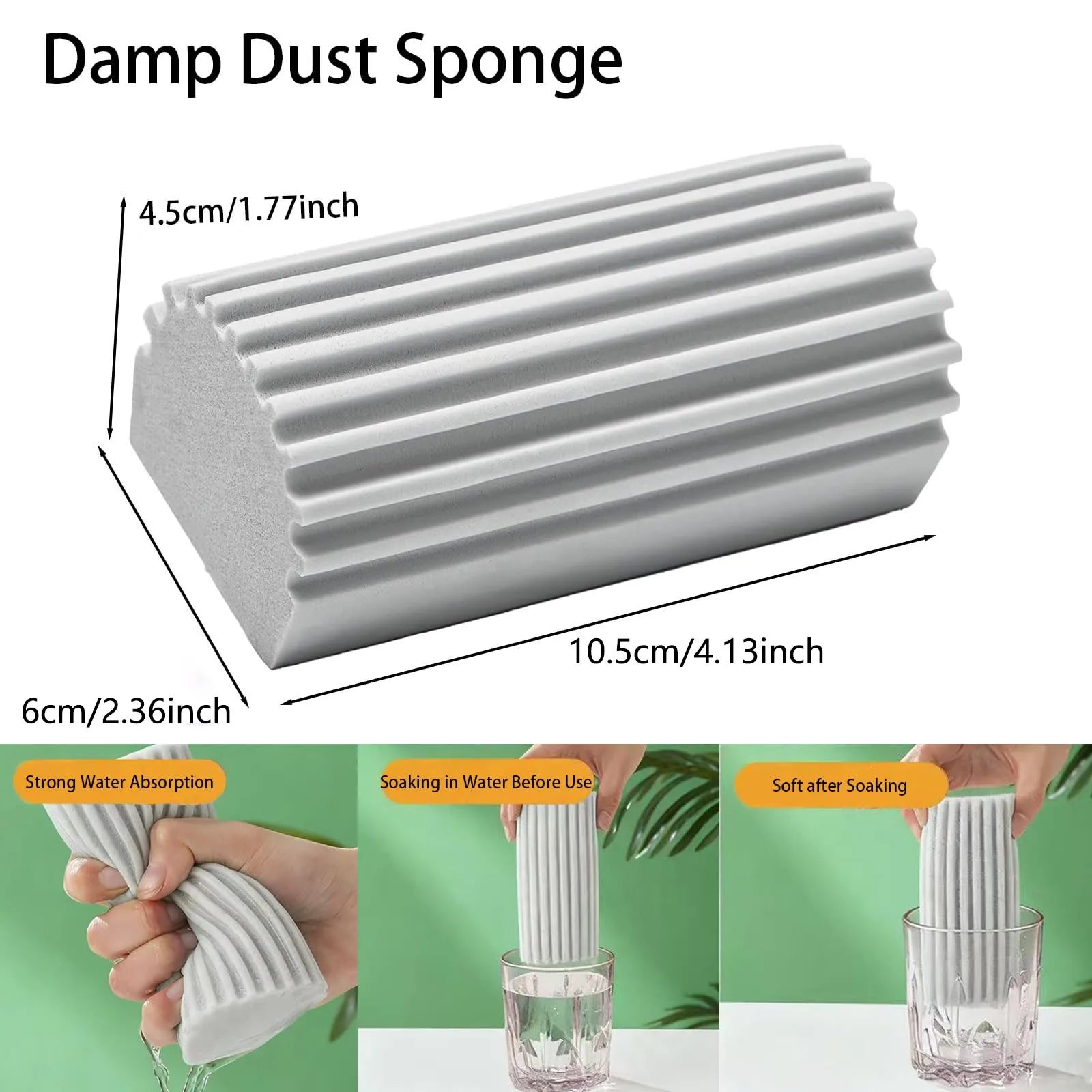 2Pcs Car Damp Clean Duster Sponges Window Cleaning Sponge Dust Removal Dusters for Home Kitchen Bathroom Car Cleaning Tools