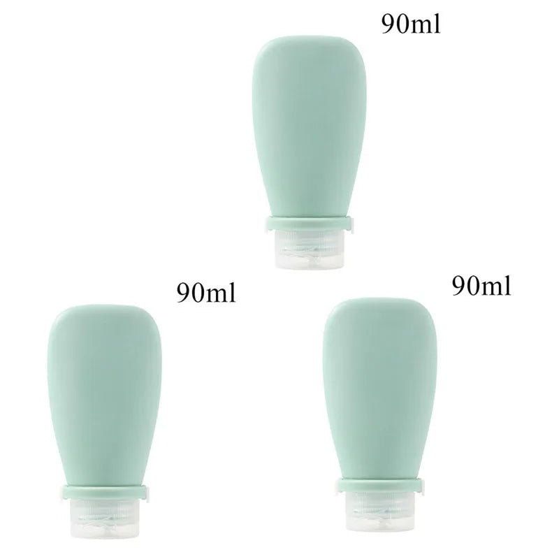 1/2/3pcs 90Ml Travel Silicone Refill Bottle, Shower Gel, Shampoo Refill Bottle, Squeeze Refill Empty Bottle