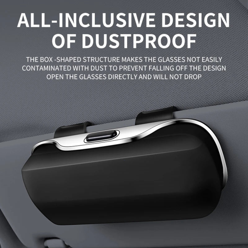 Multifunction Car Glasses Box Portable Car Sunglasses Holder Car Driving Glasses Holder Eyeglass Case Sun Visor