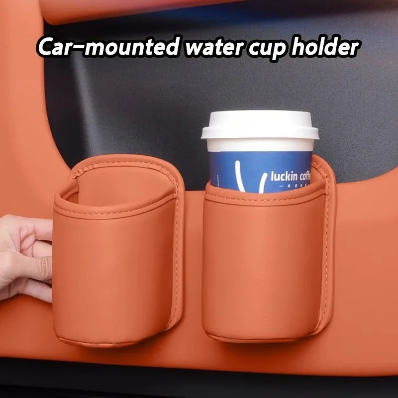 Premium PU Car Cup Coaster Anti-Slip Noise Reduction Auto Cup Pad Wear Resistant Easy Clean Interior Decor for Cars SUV