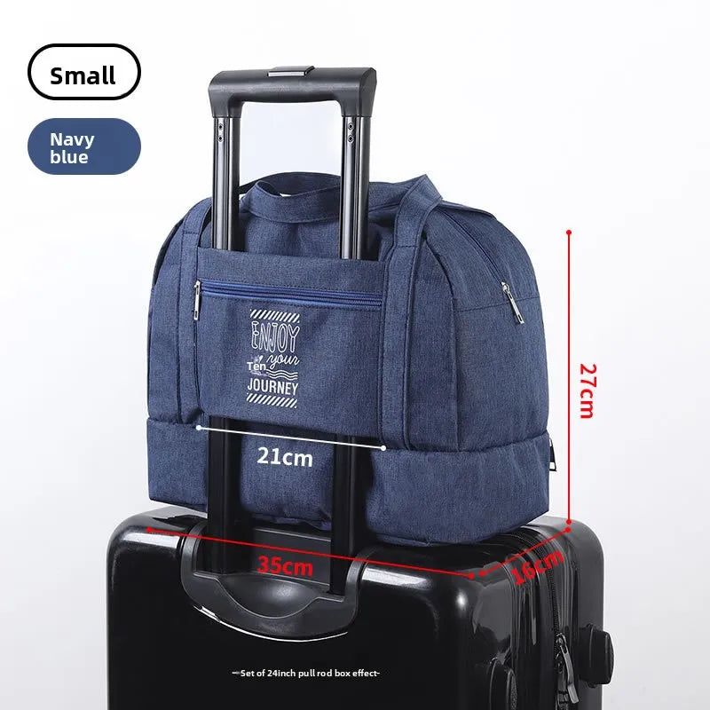 Double-Layer Waterproof Travel Bag for Gym & Swimming -Portable Handheld Dry/Wet Separation Cosmetic Toiletry Storage Unisex Bag
