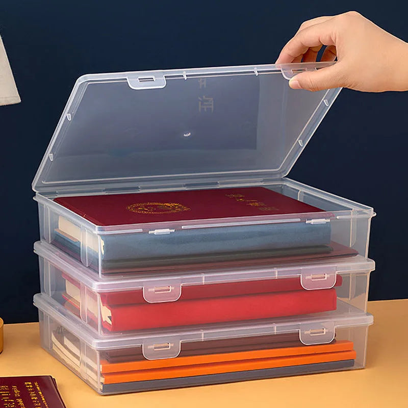 Plastic Box for Data Certificate Stationery Jewelry Portable Capacity Stationery Jewelry Large Capacity File Organizer Supplies