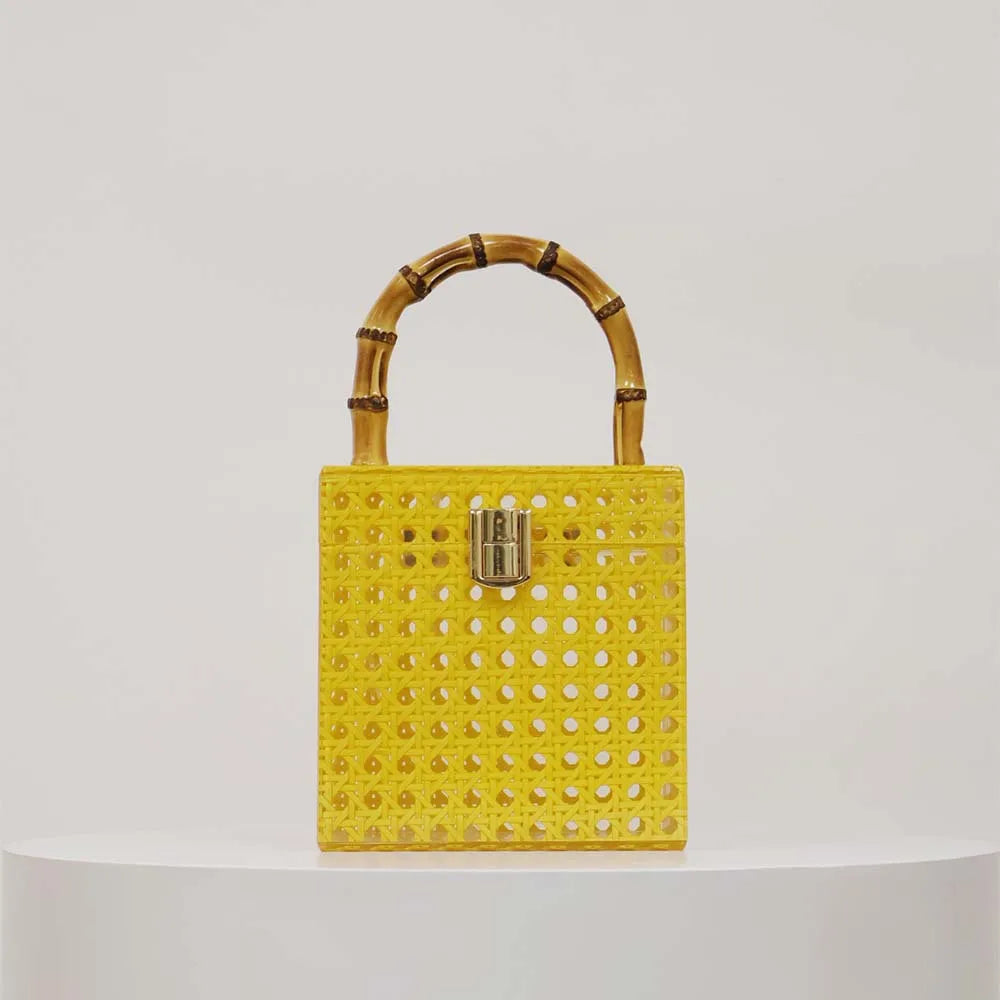 Rattan handbag acrylic dinner bag one shoulder diagonal span wedding fashion women's bag