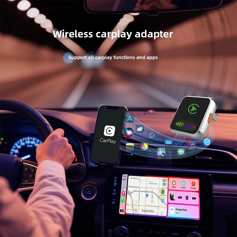 Wireless CarPlay Adapter 2026 Upgraded 2-in-1 Android Auto Wired to Wireless Plug and Play Fast Stable Dongle for iPhone Android