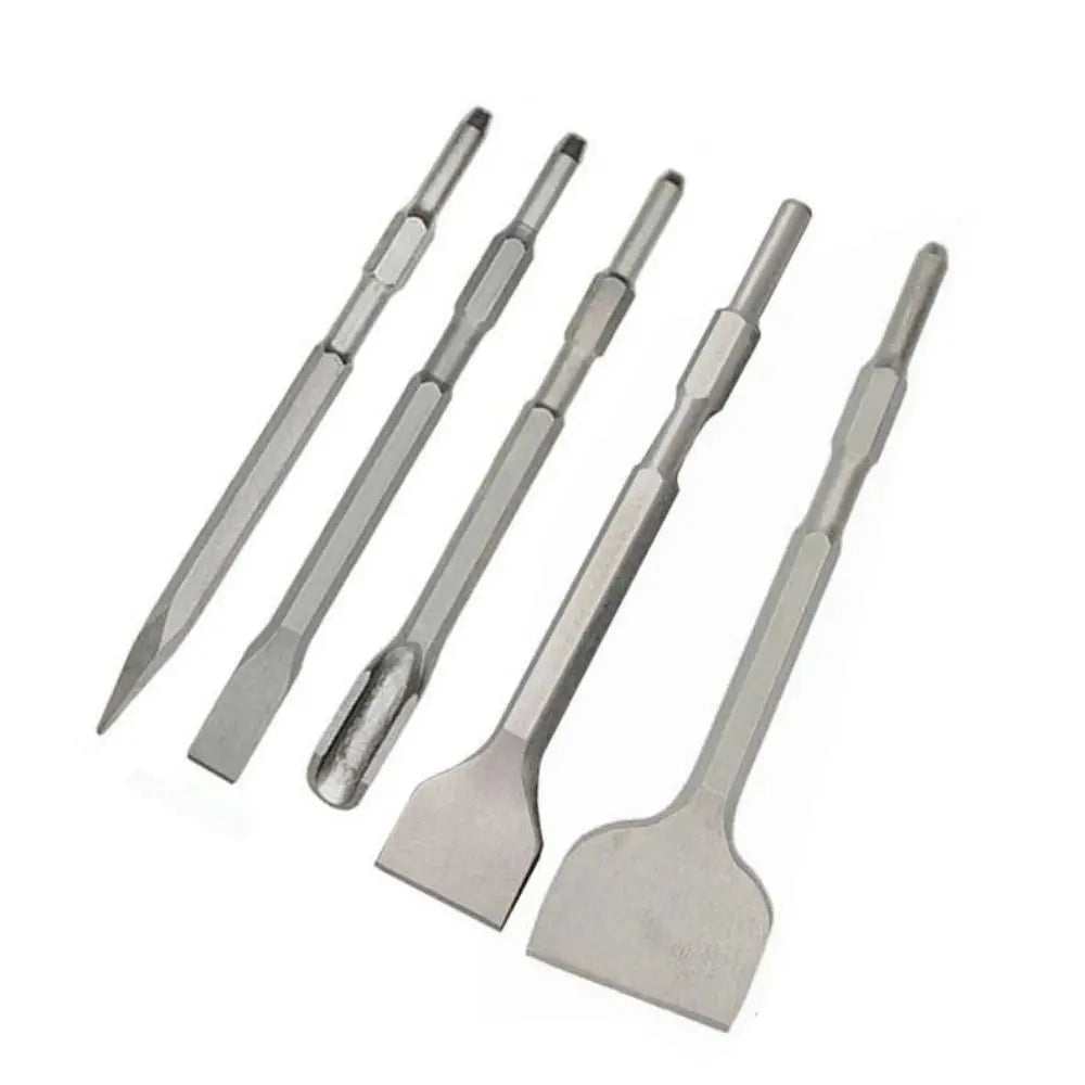 Durable Hexagonal Shank Slotting Flat Chisel Silver Steel Impact Bit High Hardness Wear-resistant Impact Drill Bit Cement