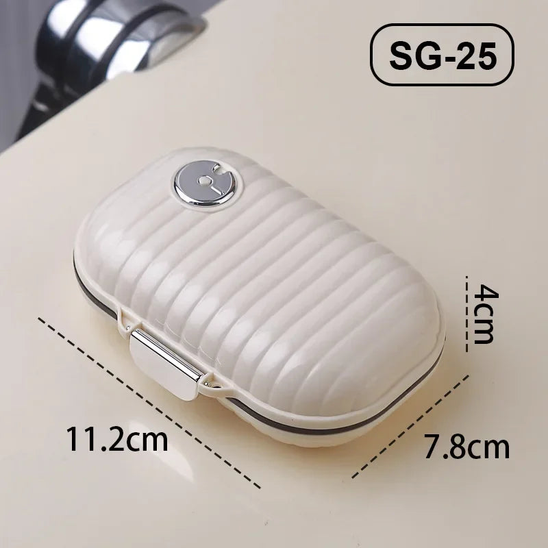 7-Day Sealed Pill Organizer - 7 Grids Moisture Proof Portable Medicine Box for Travel, Weekly Pill Storage (Multi-Compartment)