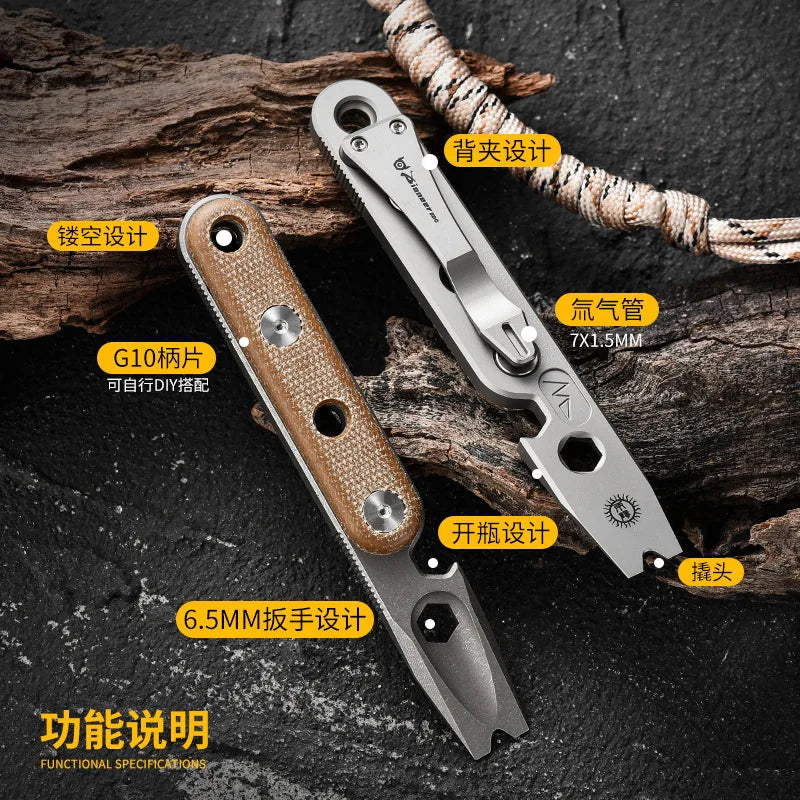EDC Titanium Alloy Crowbar And tools Hand Outdoor Camping Multifunction Bottle Opener EDC Tools