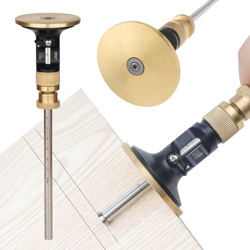 Precision European Scriber Ruler Marking Gauge Fine-tuning Automatic Alloy Line Scribing Depth Carpentry Measurement Tools