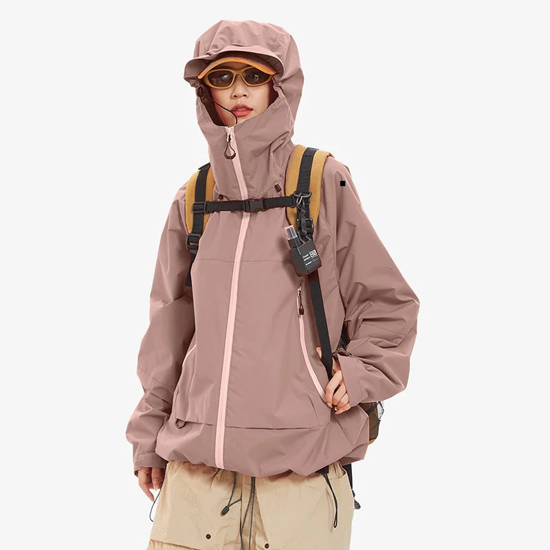 CHRLCK Men's Waterproof Hiking Jackets Spring Autumn Windproof Camping Windbreaker Women Fishing Trekking Running Jacket Unisex