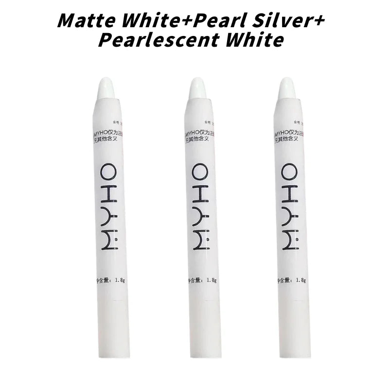 3 colors Glitter Lying Silkworm Pen Matte White Pearlescent White Pearl Silver Lying Silkworm Highlighter Brightening Makeup