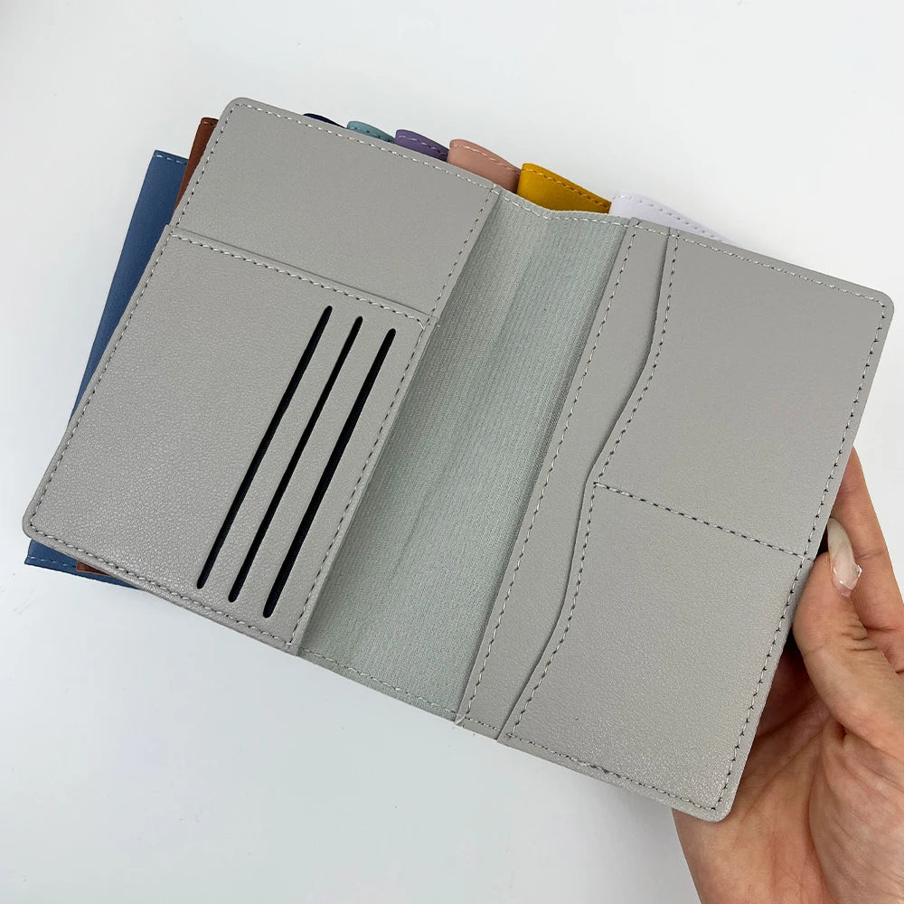 Customized Name PU Leather Passport Protection Case with Multiple Functions and Multiple Card Slots - Leather Passport Bag
