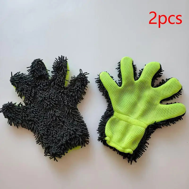 Automobile Cleaning Tools 1 2 Pack Microfiber Car Wash Gloves Sponges for Vehicle Detailing Home Washing