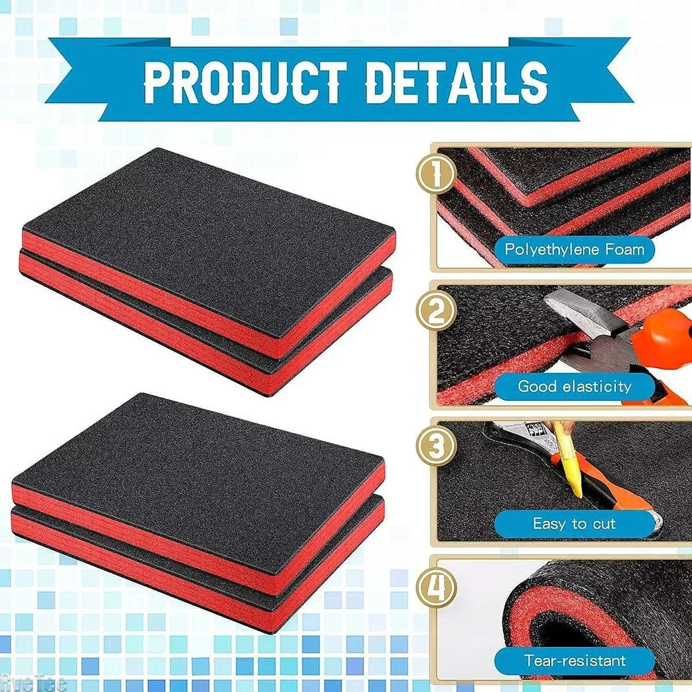 4PCS Tool Box Foam Inserts Precut Protective Padding for Cameras & Tools Cushioning Sheets for DIY Case Liners Transport Safety