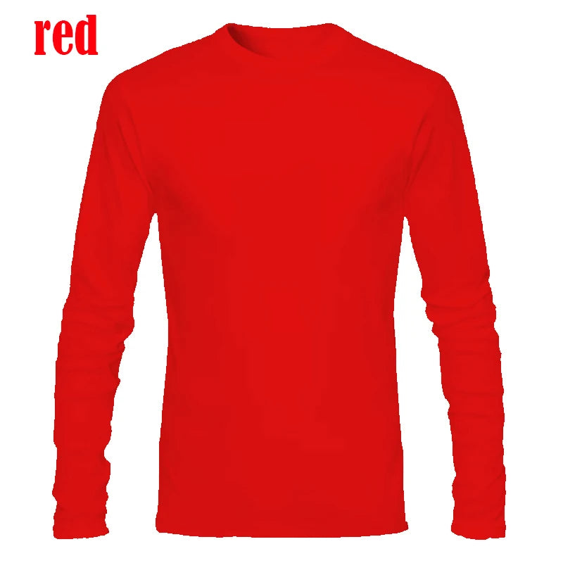 Mens Autumn Long Sleeve T-Shirts Casual O-Neck Shirts Fitness Sports T-Shirt Men's Elastic Comfort T-shirts