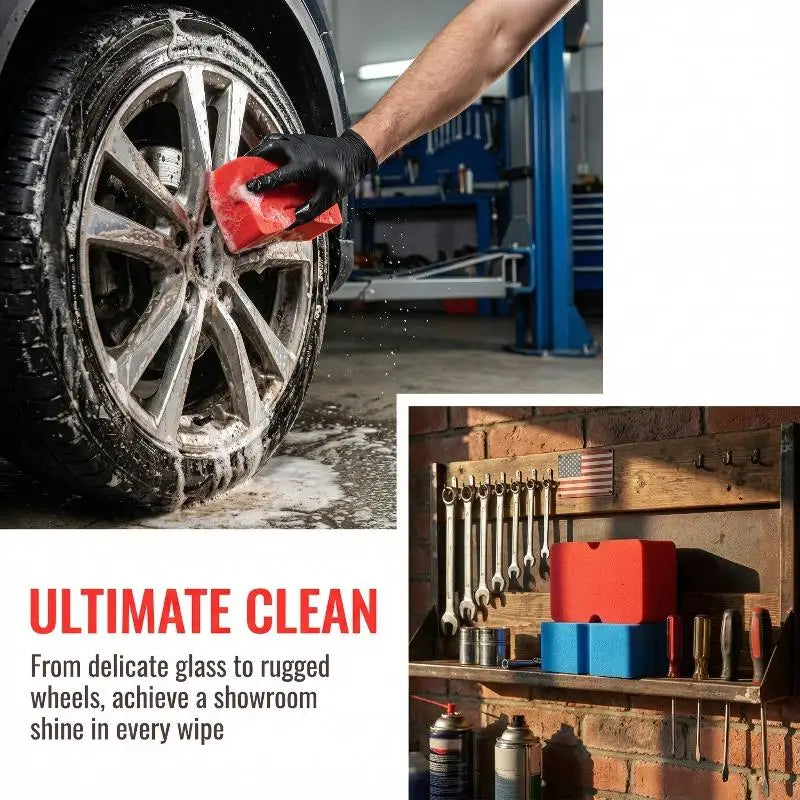 Large Foam Car Wash Sponge Block Soft Grid Strong Water Soaking for Vehicle Cleaning and Maintenance