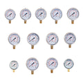 JIVTO Glycerine Filled Pressure Gauge 2.5" 1/4 NPT Lower Mount 30, 60,100,160, 200, 300, 400,600,2000,3000,5000,10000 Psi & Bar