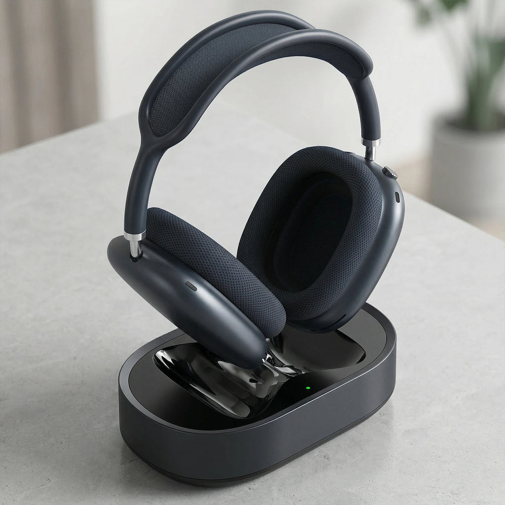 Desktop Magnetic Charging Station for Apple AirPods Max Headphones 2 in 1 Charger & Headphone Stand Weighted Base