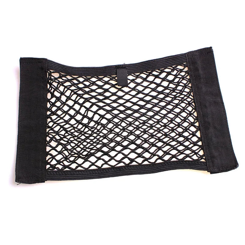 Car Back Rear Organizer Net Seat Elastic String Magic Sticker Universal Storage Pocket Bag Auto Car Trunk Organizer Wholesale
