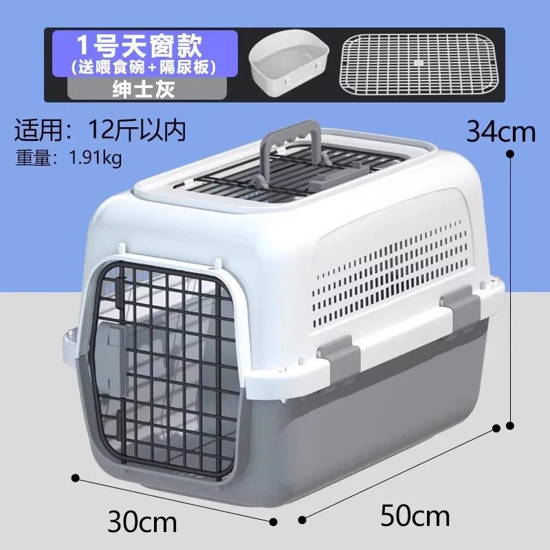 ‌Large Dog Crate for Air Travel - Pet Carrier with Wheels, Foldable Kennel for Golden Retriever, Airline Approved Portable Cage