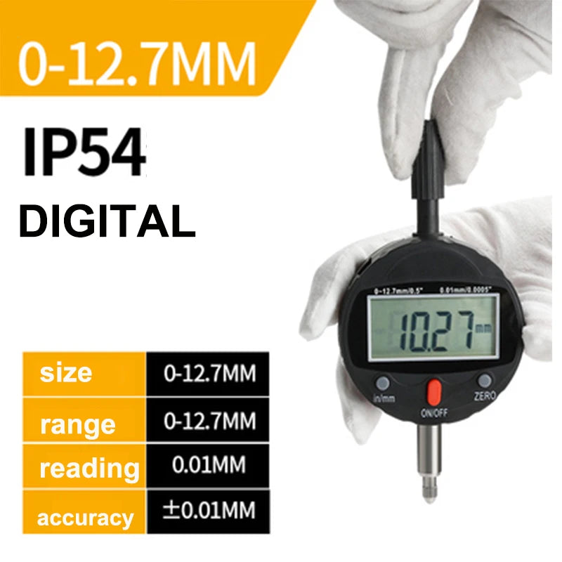 12.7mm 0.01mm Precision IP54 digital display cap dial indicator height gauge depth measuring instrument