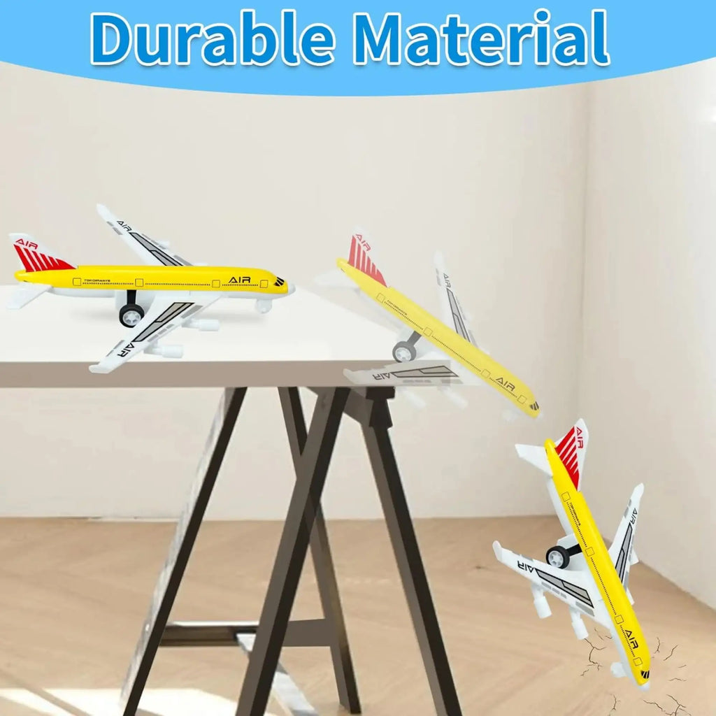 4 Pack Airplane Toys, Pull Back Airplane Toys for 3+Years Old Boys Girls, Die Cast Aircraft Plane Models for Kids
