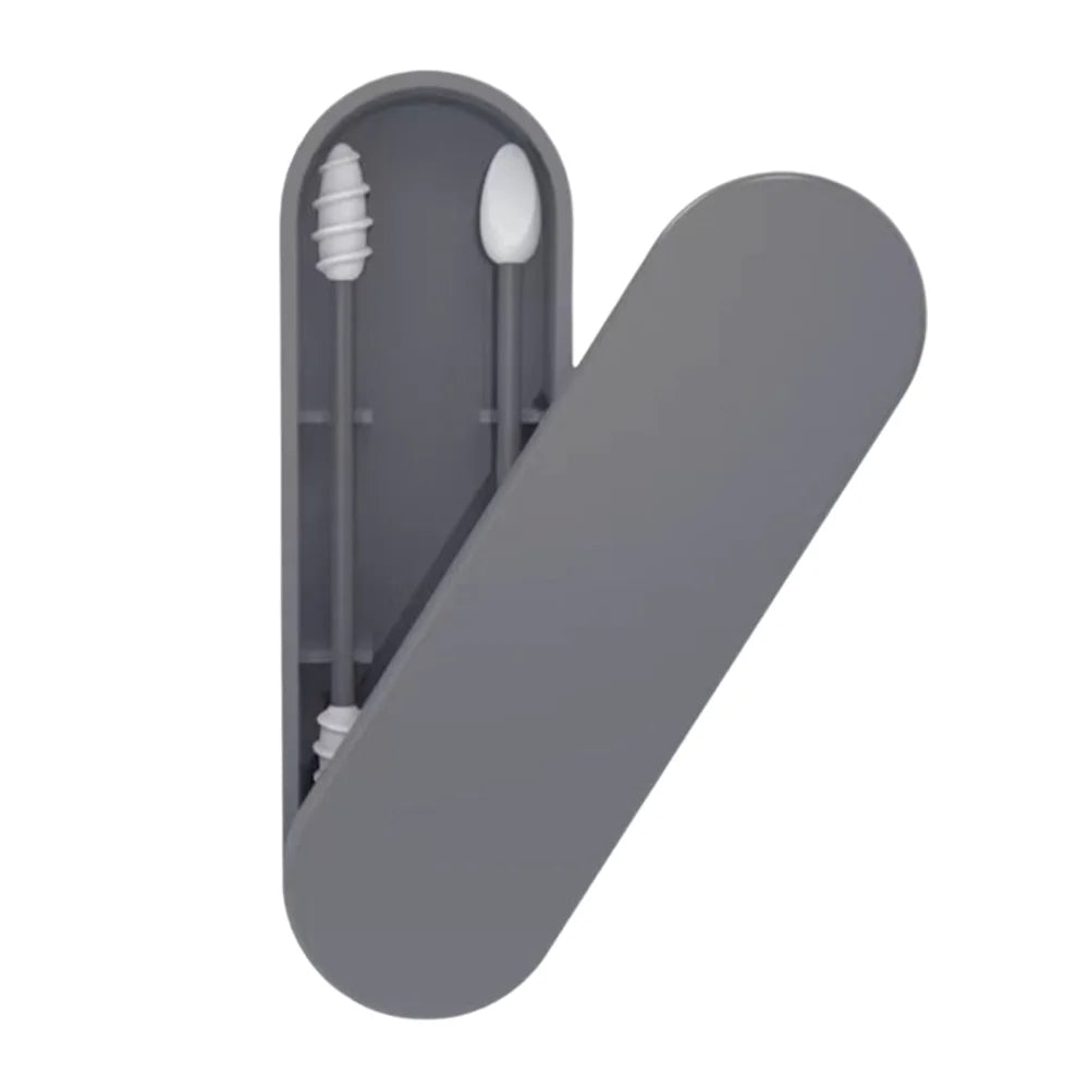 Silicone Cotton Swab Stick Ear Scoop Kit, Reusable Double-Head Ear Cleaning Tool, 1 Set