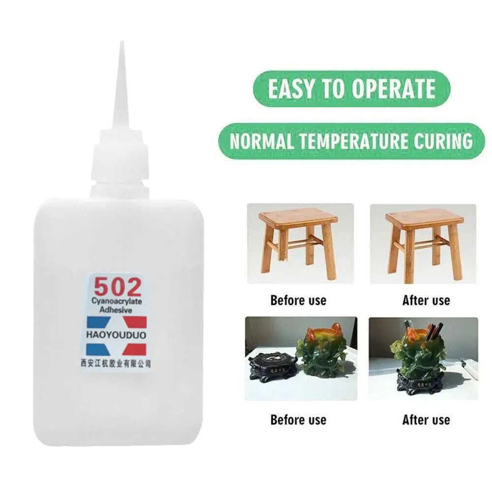 1pc 502 Super Glue Instant Quick Dry Cyanoacrylate Strong Adhesive Quick Leather Rubber Metal Office Supplies Fast Glue