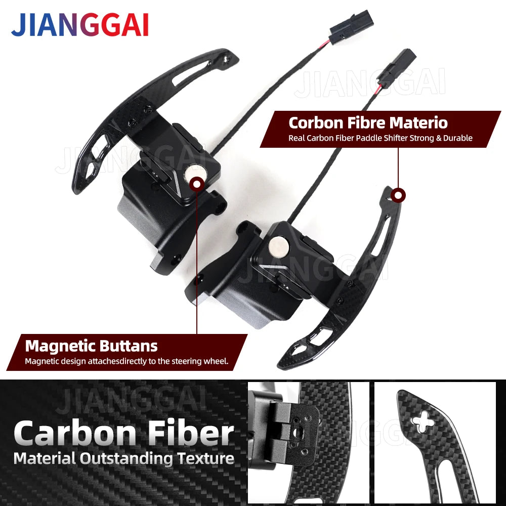 Magnetic Carbon Fiber Steering Wheel Paddle Shifters Extension for Ford F150 F-150 Raptor 2015-2025 Shifter Extended Accessories