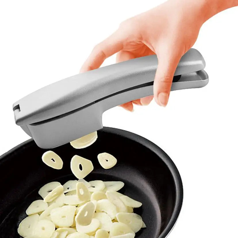 1 Pcs 2-in-1 Multifunctional Kitchen Household Manual Garlic Press Aluminum Alloy Garlic Chopper Kitchen Vegetable Tool
