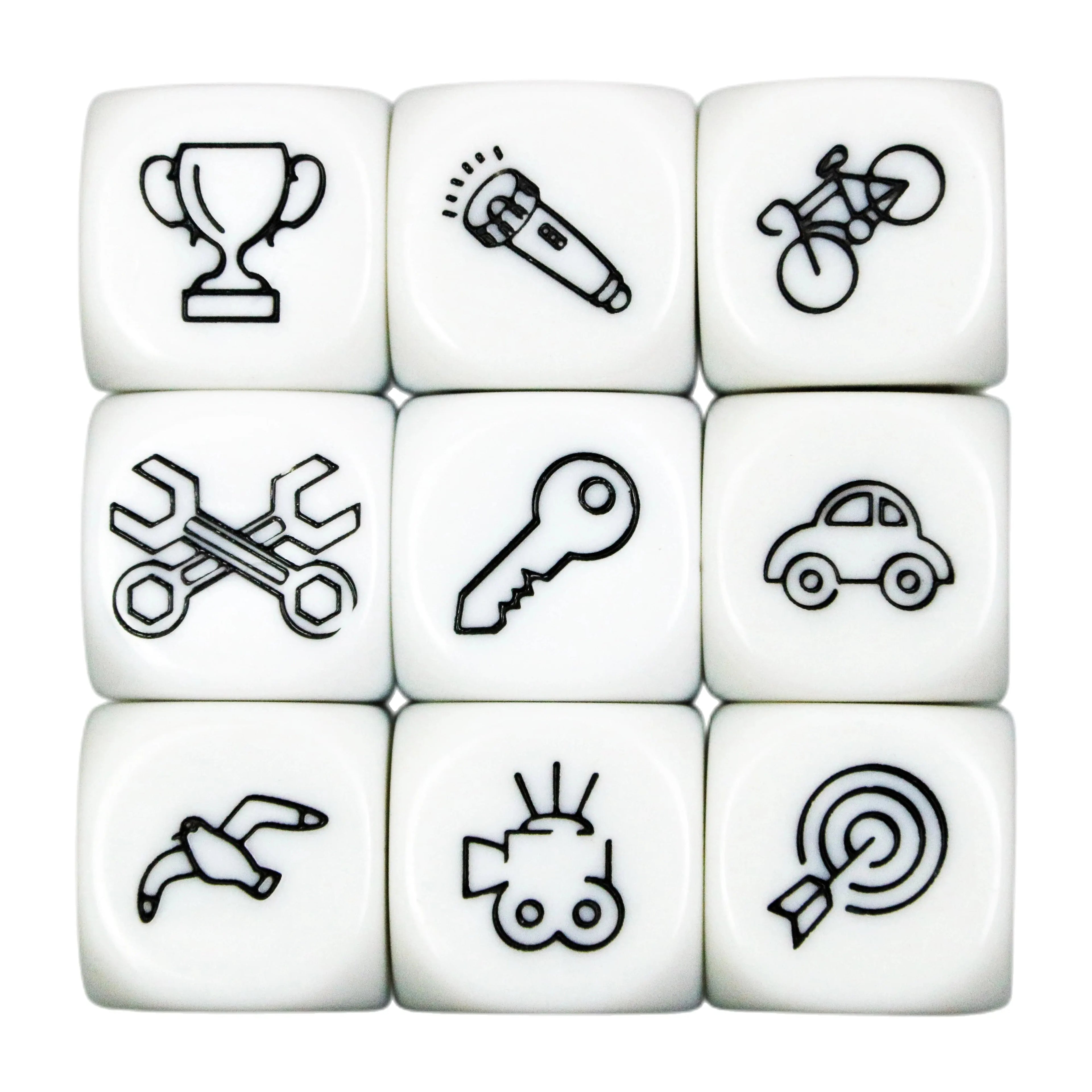 D6 Dice Set Telling Story Cube High Quality Acrylic 6 Sided Dice Funny Engraved Patterns For Games