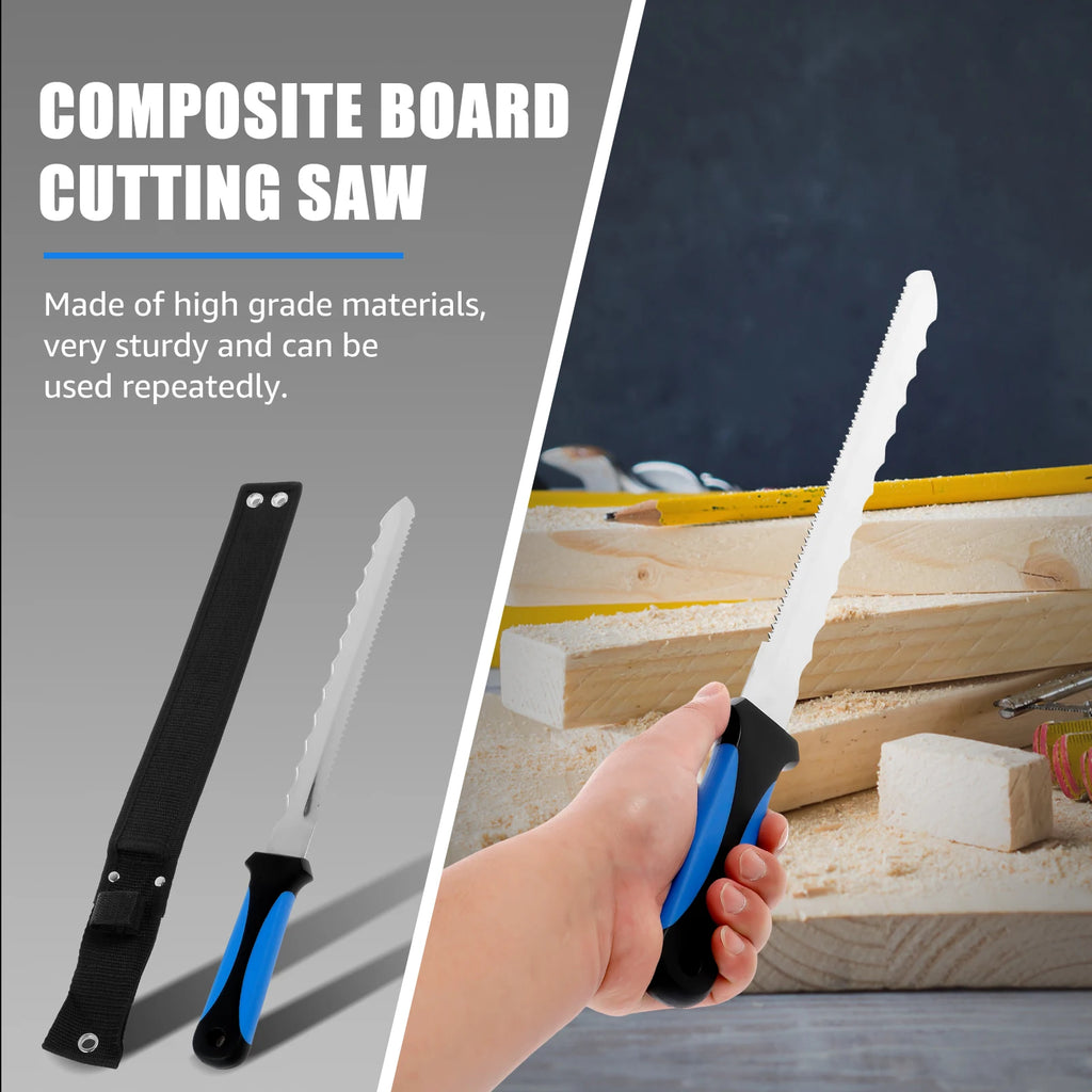 1/2 Pcs Insulation Knife Stainless Steel Blade Insulation Cutter with Nylon Sheath Double Sided Serrated Duct Knife Tool