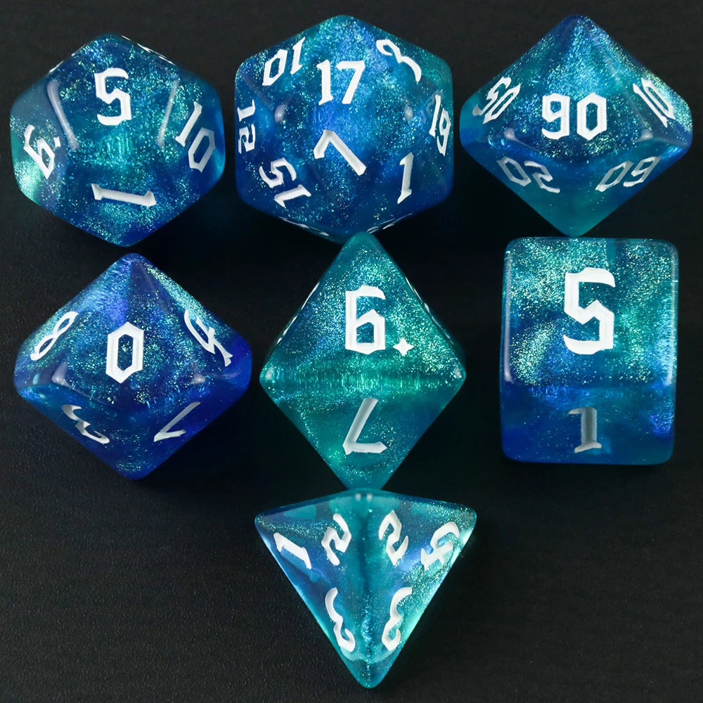 Iridescent Glitter RPG Polyhedral Dice Set for DND Game Dungeon and Dragons Table Board Roll Playing Games
