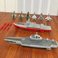 Aircraft carrier and frigate launchers, capable of launching fighter jets, military toy sets for boys and girls