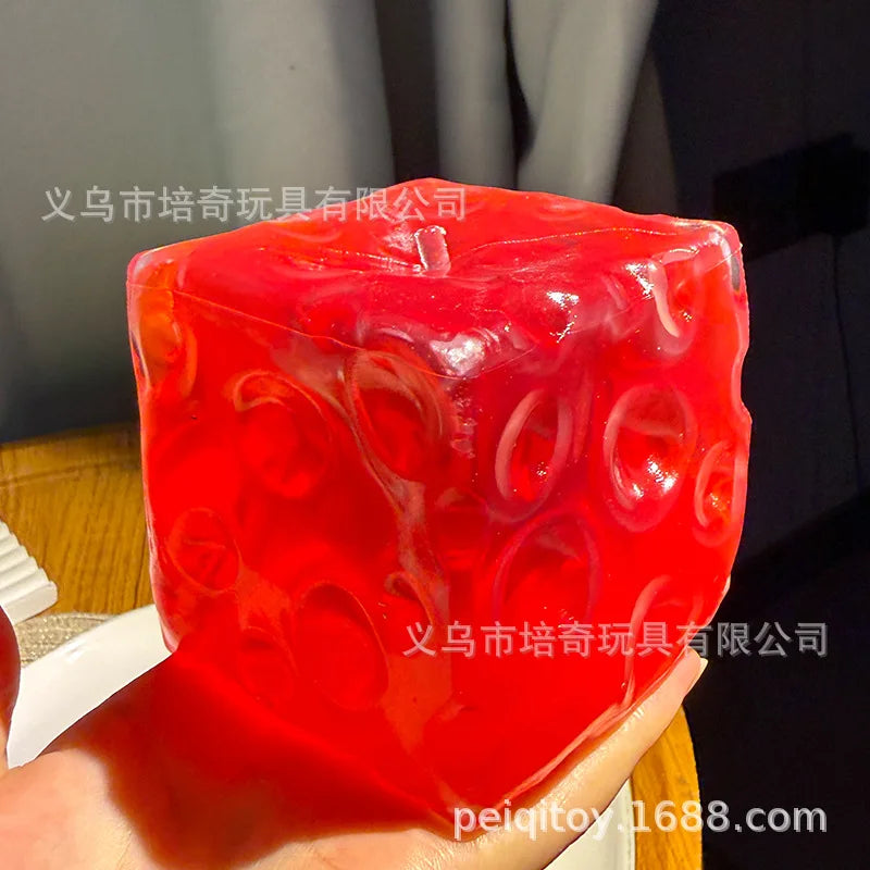 High transparency Vaseline Cheese Plastic Pinch Music Non rebound Stress Relief Toy Coconut Oil Pinch Toy